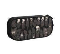 WXCJWD Trousse à crayons artistique abstraite avec tête de mort pour grand sac à crayons simple multifonctionnel pour bureau