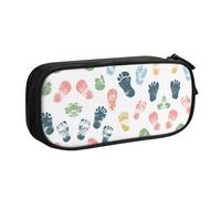 WXCJWD Trousse à crayons avec motif empreintes de pieds pour grand sac à crayons simple et multifonctionnel pour le bureau