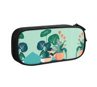 WXCJWD Trousse à crayons d'intérieur en pot avec plantes vertes pour grand sac à crayons simple multifonction pour bureau