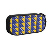 WXCJWD Trousse à crayons drapeau de Bosnie-Herzégovine pour grand sac à crayons simple multifonctionnel pour bureau