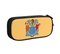 WXCJWD Trousse à crayons drapeau du New Jersey pour grand sac à crayons simple multifonctionnel pour bureau