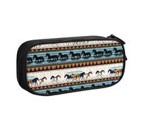 WXCJWD Trousse à crayons motif cheval rayures pour grand sac à crayons simple multifonctionnel pour bureau