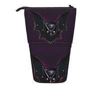 WXCJWD Trousse de maquillage et de papeterie rétractable noire avec motif fantôme chauve-souris télescopique pour bureau
