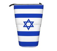 WXCJWD Trousse de maquillage portable rétractable avec drapeau israélien - Pour crayons et articles de papeterie - Convient pour les environnements de bureau