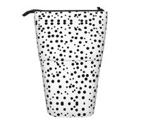 WXCJWD Trousse de rangement télescopique rétractable à pois noirs et blancs pour crayons de maquillage et fournitures de bureau