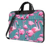 WXCJWD Un flocage de flamants roses pour ordinateur portable et tablette, design élégant, tissu durable et hydrofuge, décontracté, Noir , 15.6 inch