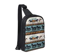 WXCJWD Un flocage de flamants roses Sac à bandoulière tendance pour homme et femme Sac de poitrine décontracté avec bandoulière convertible., Motif rayures de cheval, Taille unique