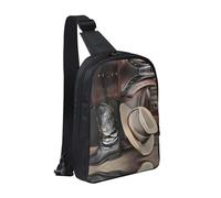 WXCJWD Winter The Dolphin Sac à bandoulière tendance pour homme et femme Sac à bandoulière décontracté avec bandoulière convertible., Bottes western de cowboy noires, Taille unique