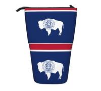 WXCJWD Wyoming State Flag Pencil Pencil Telescopique Rétractable Trousse de Maquillage Portable et Papeterie Boîte de Rangement Convient pour les environnements de bureau