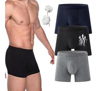 WXDTW Lot de 5 caleçons boxeurs ultra absorbants pour incontinence, anti-fuite, lavables, réutilisables, en coton haute absorption, Noir + gris + bleu - 3 pièces, 3XL