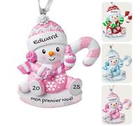 Wxexopowk Boule de Noël Personnalisée 2025 - Boule Mon 1er Noel Personnalisés avec Le Nom du Bébé, Idées de Cadeaux de Noël, Personnalisé Decoration Sapin Noel Cadeau Noel Personnalisable, Rose