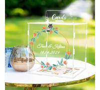 Wxexopowk Grande Boîte à Cartes de Mariage en Acrylique - Boite Personnalise Mariage, Tirelire, Urne Mariage champetre,avec Serrure et Fente pour Fête, D’anniversaire, Mariage, Baptême Douche de Bébé