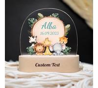 Wxexopowk Veilleuse Bébé Personnalisée Prénom - Cadeau Original pour Naissance Garçon et Fille, Idée Baptême, Lampe Décoration Chambre Bébé, Style8