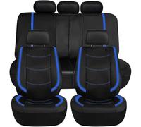 WXEXUDIN Car Seat Covers for Jaguar XE/XF/XJ/E-Pace/F-Pace/I-Pace/S-Type/x-Type, Breathable Front and Rear Cover Seat Covers Sets Non-Slip Seat Protectors Interior Accessory(9 Pcs),Blue