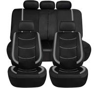 WXEXUDIN Car Seat Covers for Mercedes Benz W204 W211 W210 W124 W212 W202 W245 W163 A/B/C/E, Breathable Front and Rear Cover Seat Covers Sets Non-Slip Seat Protectors Interior Accessory(9 Pcs),Grey