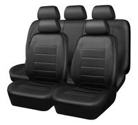 WXEXUDIN Leather Car Seat Cover Sets for VW Polo Variant (6KV5) Wagon 1997-2001, 9pcs Front Rear Full Set Seat Covers Cushion Protection Waterproof Interior Accessories,Black