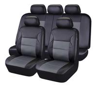 WXEXUDIN Voiture Ensembles De Housses Siège pour Dacia Jogger Extreme/Logan MCV/Duster Nova,Cuir 9pcs Housse Siege Avant Arrière Siège Protection Antidérapant Auto Accessori,Grey