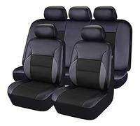 WXEXUDIN Voiture Ensembles De Housses Siège pour Dacia Sandero Stepway 5 Places Duster 2000-2023,Cuir 9pcs Housse Siege Avant Arrière Siège Protection Antidérapant Auto Accessori,Black