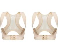 WXF86djl Ceinture de Correction du Dos Support d'épaule Amovible Posture réglable Attelle de Sport for soulager la Douleur du Cou, du Dos et des épaules (2 PC),Flesh,L