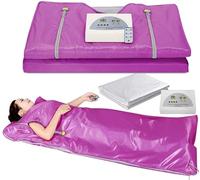 WXF86djl Couverture de sauna chauffante numérique améliorée avec contrôleur de 2 zones pour perte de poids et amincissement