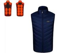 WXF86djl Gilet chauffant intelligent électrique for hommes et femmes, veste chauffante légère (pile non incluse). Chauffage USB(Zone Bleue 17,4XL)
