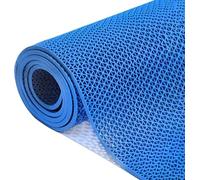 WXF86djl Tapis de Drainage antidérapant en Maille PVC, adapté aux Zones humides comme Les piscines et Les salles de Bains.(Blu,90cm x 250cm)