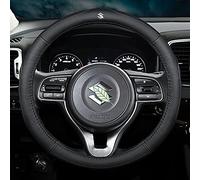 WXFN Durable Couvre Volant Voiture Caches Décoration en Cuir Microfibre Respirant et Antidérapant, pour Suzuki Liana Splash Reno Swift SX4 Jimny Ignis Alto Samurai Baleno Vitara Grand with logo