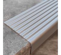 WXGMP Nez De Marche Escalier en Aluminium Protection d'angle De Moulure en L Profilé D'escalier Garniture Antidérapante Bande De Transition De Sol(Silver,W30mm)