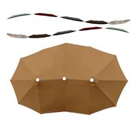 WXGMP Toile De Remplacement Pour Grand Parasol 460x270cm Toile De Rechange Pour Parasol Double Face Patio Tissu De Rechange Protection UV(Khaki)