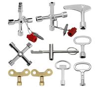 Wxgoqrcn Lot de 10 Clés Universelles Clé Triangle pour Robinets Ascenseurs | Cle Boite au Lettre Universelle,Cle Triangle,Adapté aux Armoires D’Instrumentation,Commande Plomberie Maintenance Appareils