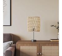 WXGTBKPR Abat-jour en osier, plafonnier, lampe de table, Ø 23 x 28 cm | Fabriqué à la main, en tresse naturelle, avec monture en fer laqué