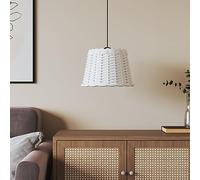WXGTBKPR Abat-jour en osier tressé blanc Ø 30 x 20 cm | Fabriqué à la main, structure en fer robuste, convient pour les douilles E27