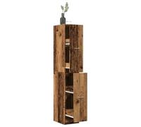 WXGTBKPR Armoire à pharmacie aspect bois vieilli, commode avec 4 tiroirs pour salon, bureau et cuisine - En bois - 30 x 41 x 174,5 cm