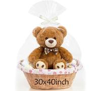 WXGXIN Lot de 10 grands sacs en cellophane transparents extra larges de 76,2 x 101,6 cm pour paniers cadeaux