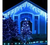WxiaoD Guirlande Lumineuse Pluie de Glace Extérieur 4m 96 LED Bleue, Guirlande Lumineuse Noël Connectable, 8 Modes Étanche Noel Éclairage Décoration Intérieur pour Jardin Fête Balcon