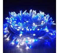 WxiaoD Guirlande Lumineuse Sapin de Noël 50m 500LED Guirlande Guinguette Intérieur, 8 Modes Étanche Guirlande Exterieure pour le Balcon Chambres Jardin Terrasse Cour - Bleue Blanc
