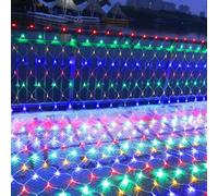 WxiaoD Réseau de lumière Guirlande Lumineuses Filet, LED Filet Lumineux Extérieure 8 Modes, IP44 Étanche Extérieure pour Chambre Noël Mariage Soirée Maison Jardin (4.5x1.5M 320LED, Coloré)