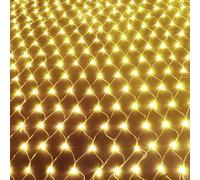 WxiaoD Réseau de lumière Guirlande Lumineuses Filet, LED Filet Lumineux Extérieure 8 Modes, IP44 Étanche Extérieure pour Chambre Noël Mariage Soirée Maison Jardin (4.5x1.5M 320LED, Blanc Chaud)