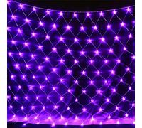 WxiaoD Réseau de lumière LED Éclairage Filet Lumineux Noël pour extérieur et intérieur Décoration de jardin lampe Guirlande Lumineuse Rideau lumineux (3x2M 200LED, Mauve)