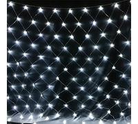 WxiaoD Réseau de lumière LED Éclairage Filet Lumineux Noël pour extérieur et intérieur Décoration de jardin lampe Guirlande Lumineuse Rideau lumineux (1.5x1.5M 96LED, Blanc Froid)