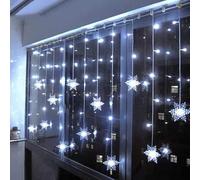 WxiaoD Rideau lumineux LED Flocon de Neige rideau Lumiere, Guirlande lumineuse 3.5M/4M 96 LED 8 modes pour intérieur extérieur Éclairage Noël Fête Jardin Balcon Fenêtre Blanc Froid
