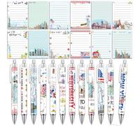 Wxiben Lot de 24 blocs-notes New York avec stylos à bille NYC pour voyage en ville, notes sur le thème des États-Unis, stylo souvenir de New York pour la maison, les voyages, les études, le bureau