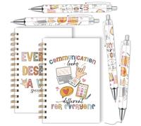 Wxiben Lot de 6 carnets d'orthophonie à spirale avec stylos à bille, tout le monde mérite une thérapie vocale pour orthophoniste SLP