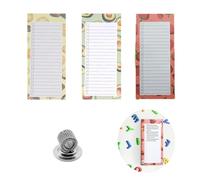 Wxinsheng Bloc Notes,3 PCS Magnétique Pour Frigo Blocs Liste de Courses avec Porte Stylo,Prise de Notes Motifs de Fruits Colorés,Bloc de liste de Choses à Faire(1 PCS Porte stylo magnétique)