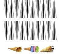 Wxinsheng Moules Corne à Crème,20 PCS Corne Pâtisserie en Acier Inoxydable,Cone INOX,Moules à Cannoli en Acier Inoxydable,pour Croissants,Cornets à Glace et Pâtisseries