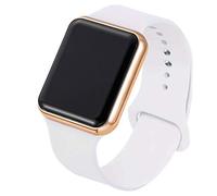 WXJ Sport Digital Watch Femmes Hommes Square Regard Montre Silicone Montre électronique Montres Women's Horloge Relogio Feminino Digital Reloj (Couleur : White Rose Gold)