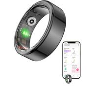 WXJHNYBS Bague Connectée, avec Sommeil, é , 2,Comptage des Pas Bague Homme Étanchéité IP68 Podometre Connecté pour Android et iOS,11#-20.6mm