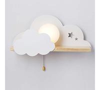 WXKAGF Applique Murale LED Cloud pour Chambre d'enfant, Applique Murale avec Interrupteur à Tirette et Pied de Lampe E27, veilleuse de Soin des Yeux pour Salle de Lecture intérieure, Filles