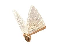 WXKAGF Applique Murale LED Papillon en métal 5 W Blanc Chaud, Applique Murale créative d'intérieur, Lampe de Chevet en Acrylique, décoration Murale pour Chambre/Salon, doré