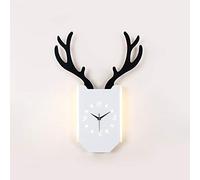 WXKAGF Appliques murales avec horloges pour Salon Moderne Chambre à Coucher Lampe Murale créative Gradation en continu avec Prise LED 18W Bois Lampe en Bois Applique,B